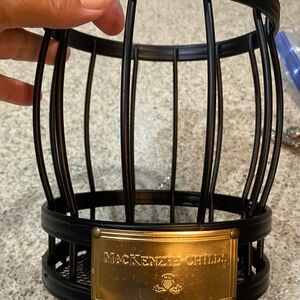 MacKenzie-Childs Black Wire Utensil Caddy with Gold Plate